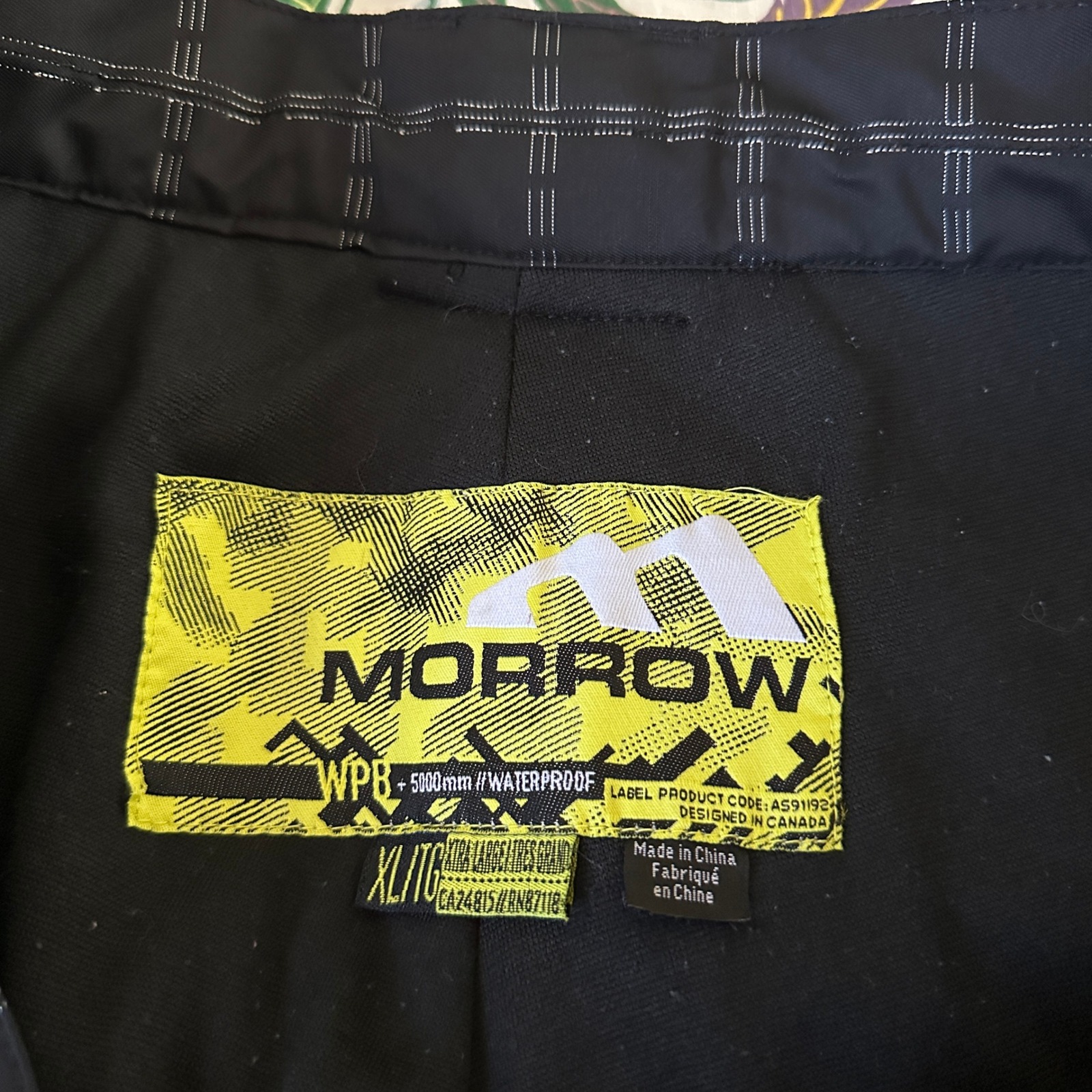 Morrow Snowboard Pants Mens Xl Black Grid Print Waterproof Cargo Winter Ski — image 3 of 8